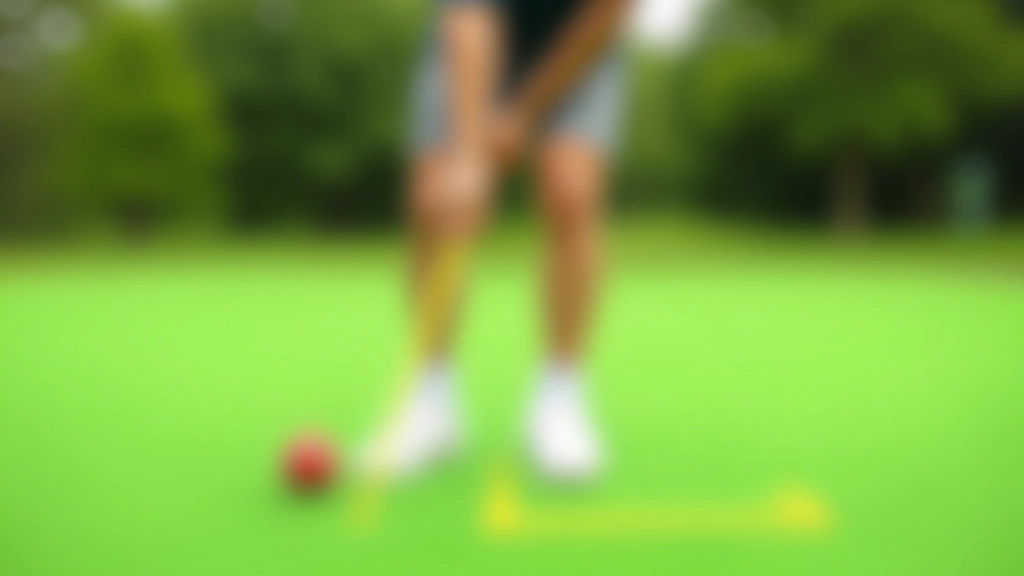 لاعب كروكيه يمارس الضربات على الملعب الأخضر
